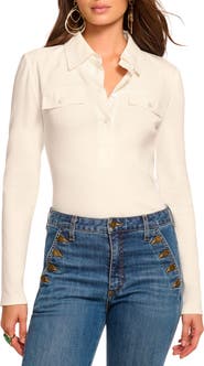 Ramy Brook Laurenza Long Sleeve Rib Polo