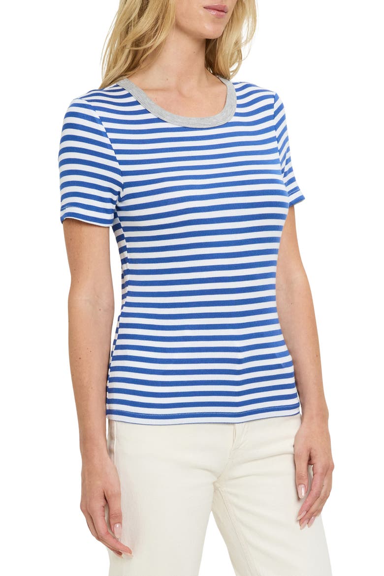 Jenny Stripe Ringer T-Shirt, Alternate, color, BLUE RIBBON/ WHITE/ HAG