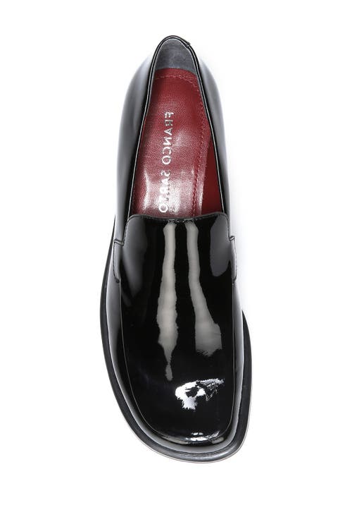 Franco Sarto Bocca Leather Loafer In Black Metallic Patent