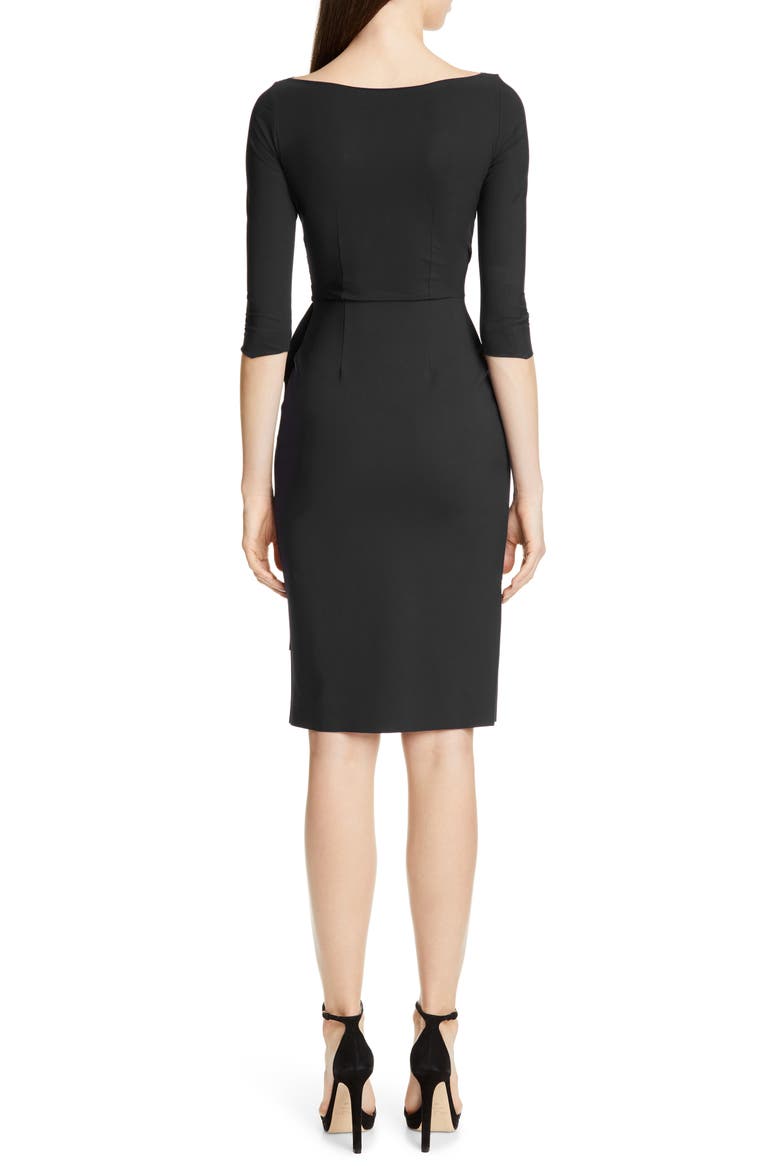 Florien Ruched Cocktail Dress, Alternate, color, BLACK