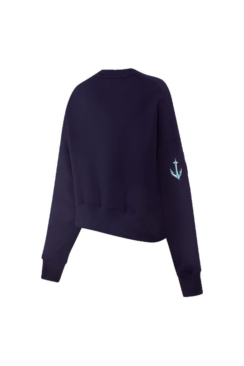 Women's Pro Standard Deep Sea Blue Seattle Kraken Mascot Crewneck Pullover Sweatshirt, Alternate, color, Navy