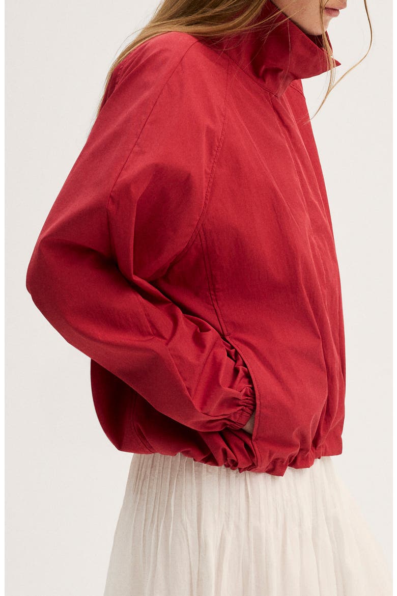 Funnel Neck Windbreaker Jacket, Alternate, color, BARN RED