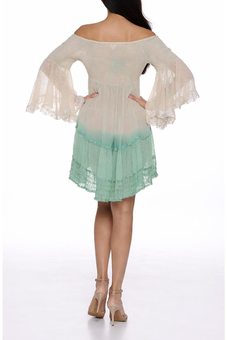 Smocked Minidress, Alternate, color, GREEN