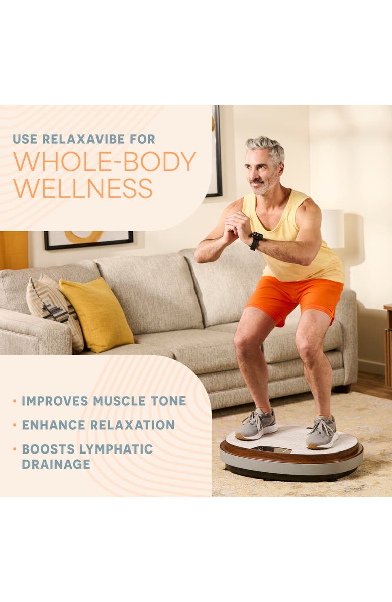 Lifepro 4D Vibration Plate with Heated Ottoman Quiet Full Body Workout Machine, Alternate, color, Grey
