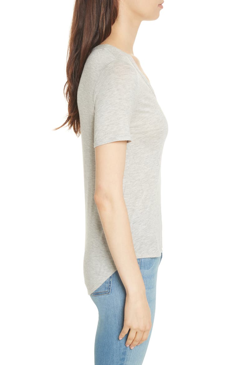 Cindy V-Neck T-Shirt, Alternate, color, HEATHER GREY