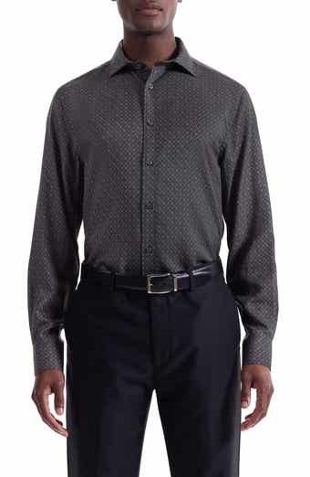 Bugatchi Axel Shaped Fit Geo Print Lyocell Button-Up Shirt