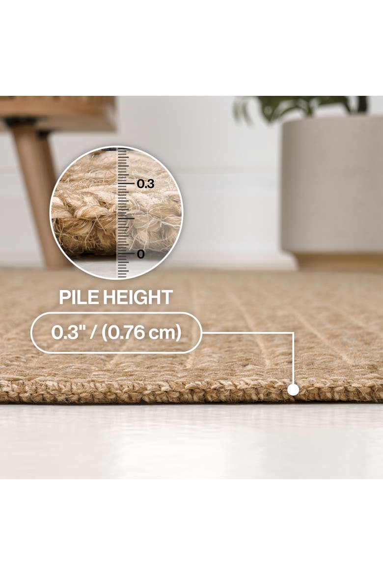 Maxine Easy Jute Contemporary Border Boho Fine Rib Weave Indoor/Outdoor Area Rug, Alternate, color, Beige