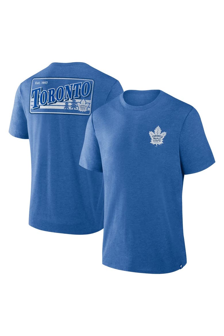 Men's Fanatics Heather Blue Toronto Maple Leafs Fan Lanes Tri-Blend T-Shirt, Main, color, Heather Blue