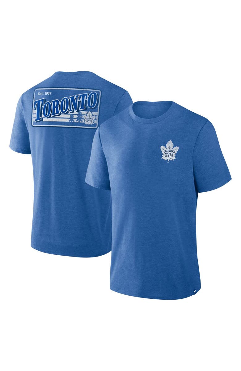 FANATICS Men's Fanatics Heather Blue Toronto Maple Leafs Fan Lanes Tri-Blend T-Shirt, Main, color, Heather Blue