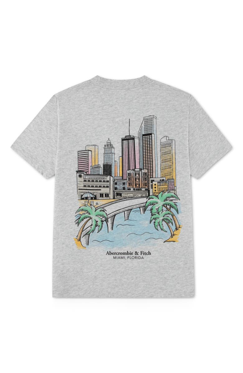 abercrombie kids Kids' Miami Sketch Graphic T-Shirt, Alternate, color, Grey Heather