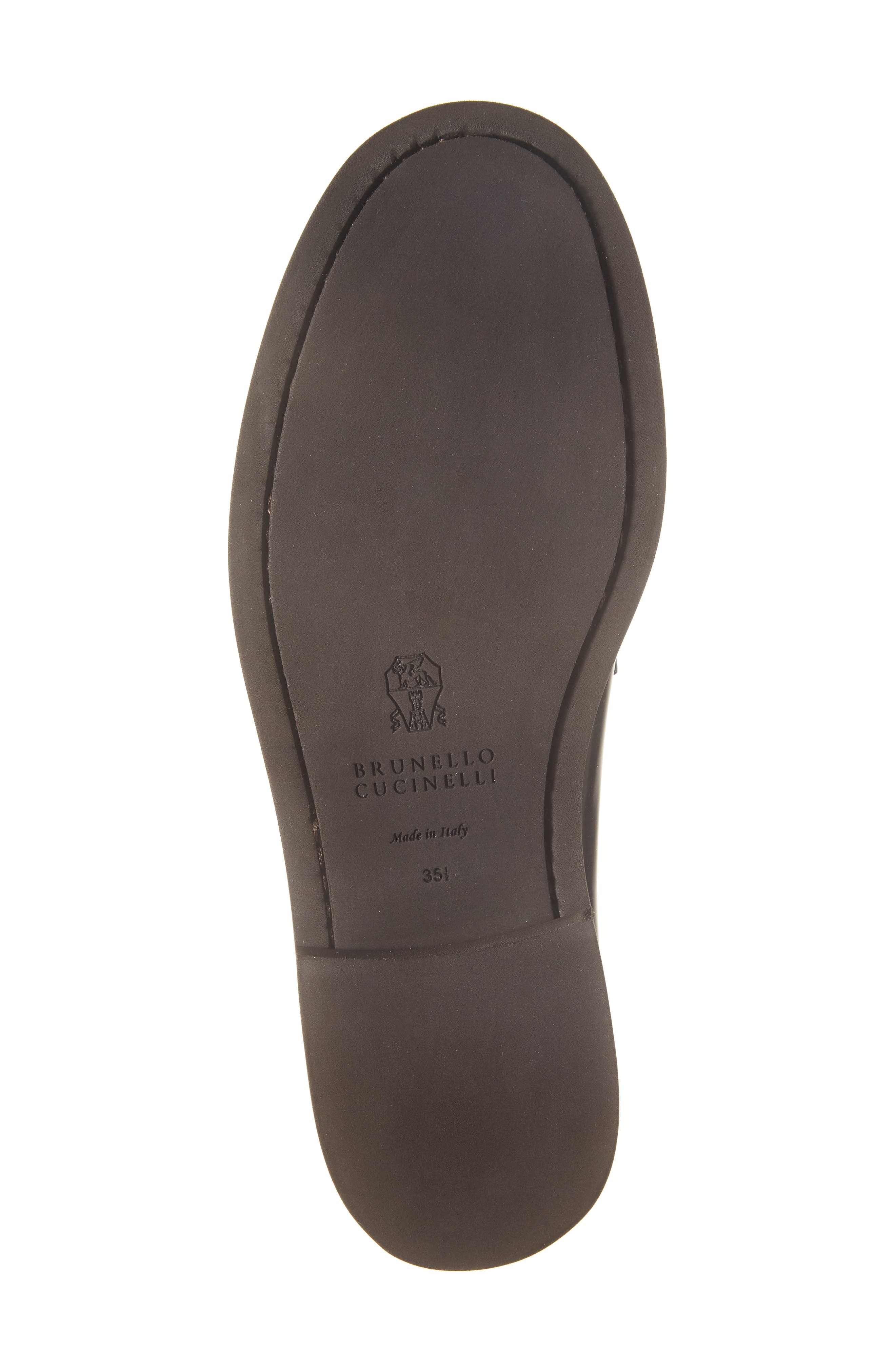 Brunello Cucinelli Monili Tassel Loafer, Alternate, color, Black