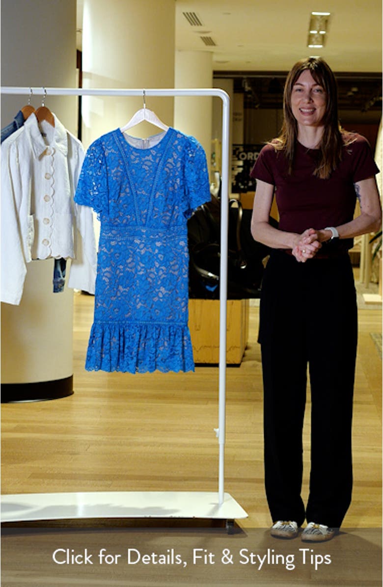 Lace Embroidered Flounce Hem Dress, sales video thumbnail