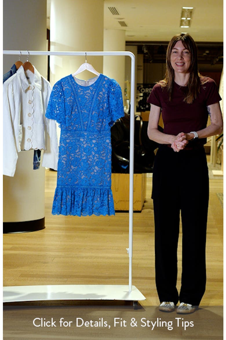 Lace Embroidered Flounce Hem Dress video