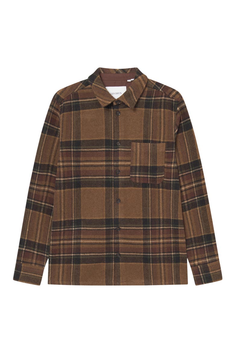 Kaleb Check Wool Blend Overshirt, Alternate, color, MONKS ROBE