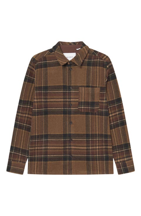 Kaleb Check Wool Blend Overshirt