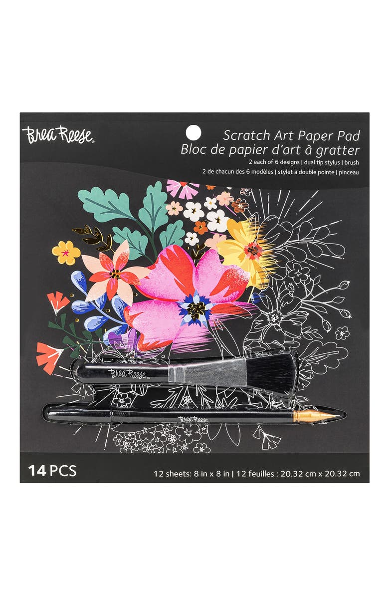 Brea Reese Mystical Scratch Art Paper Pad 12 Designs, Main, color, Multicolored