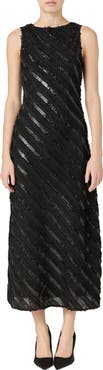 Endless Rose Sequin Stripe Sleeveless Maxi Dress