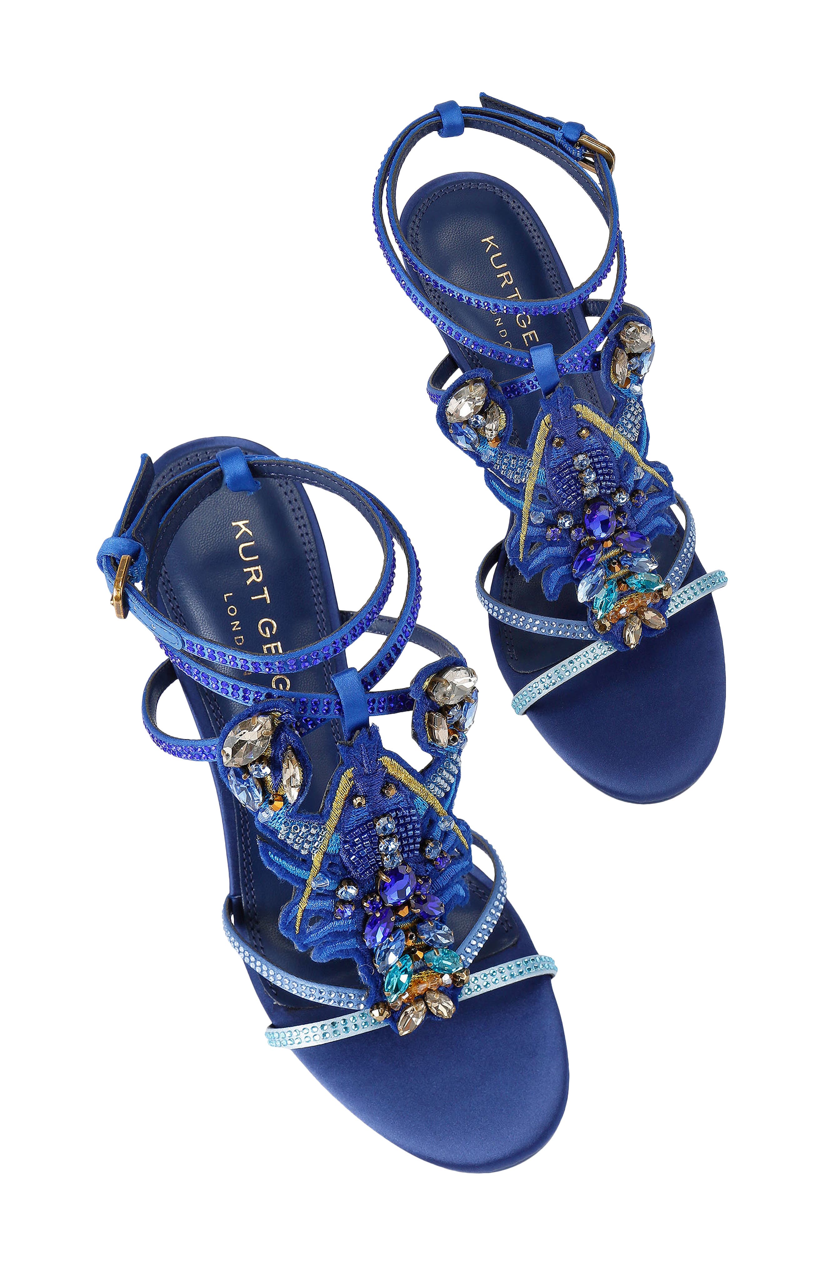 Kurt Geiger London Lobster Ankle Strap Satin Sandal, Alternate, color, 