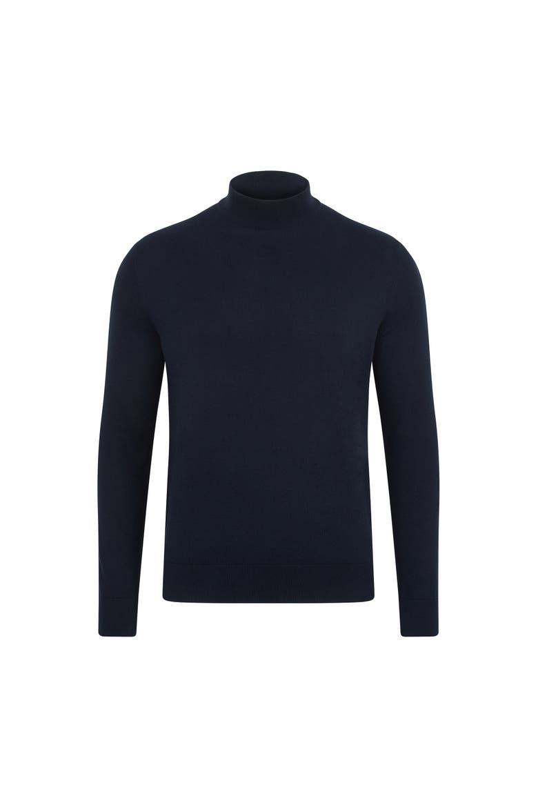 Cotton Mock Turtle Neck Sweater, Alternate, color, Navy