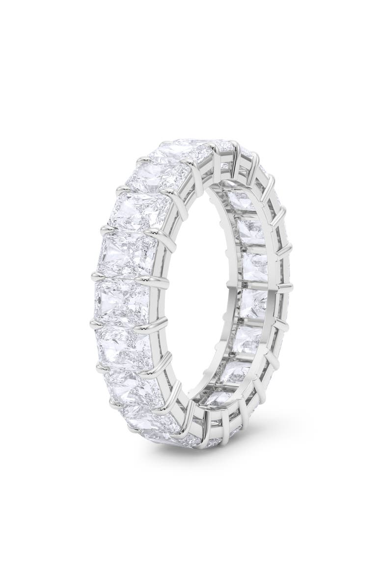 HauteCarat Radiant Cut Lab Created Diamond Eternity Ring, Alternate, color, 18K White Gold