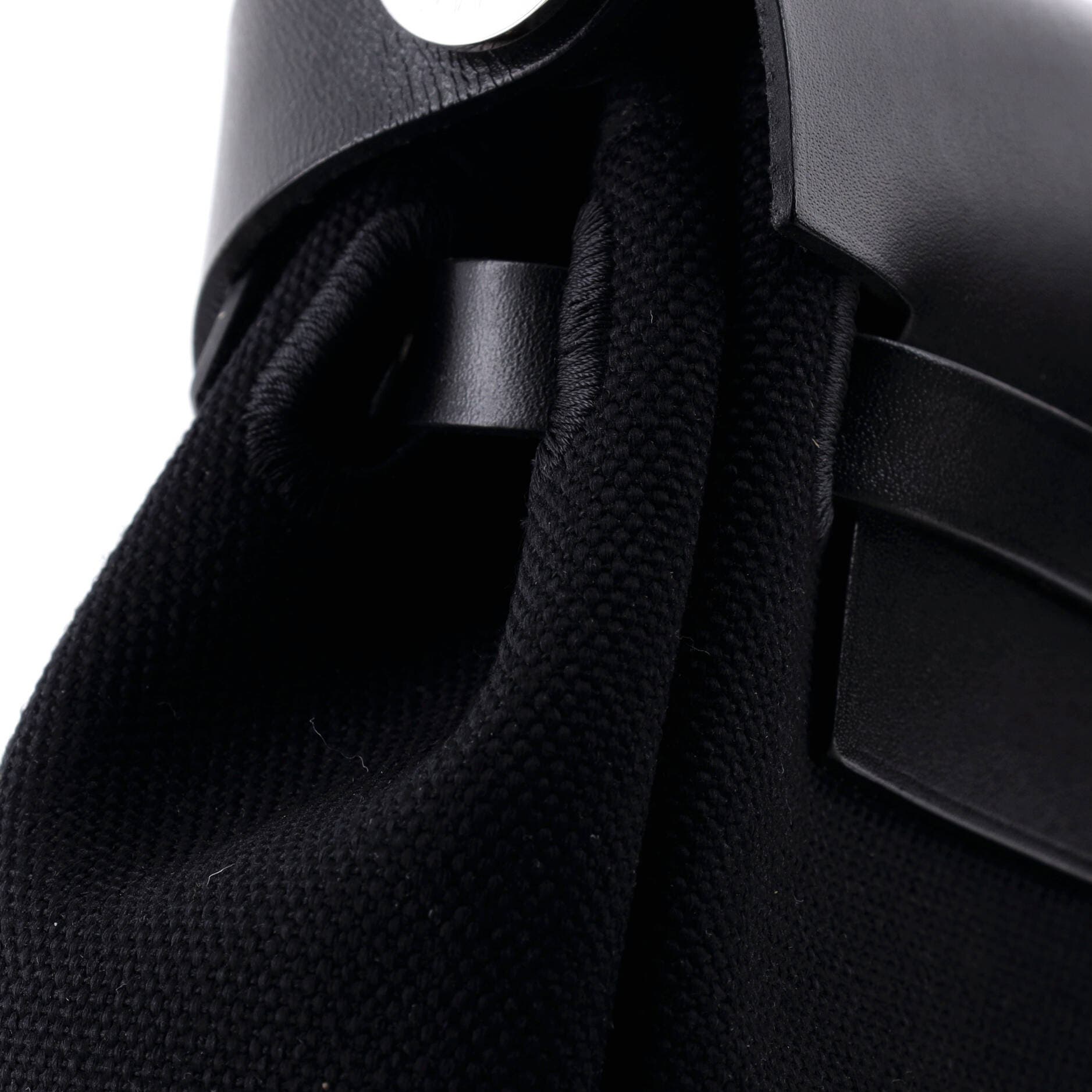 Pre-Owned Hermes Herbag Zip Toile and Leather 20, Alternate, color, Noir