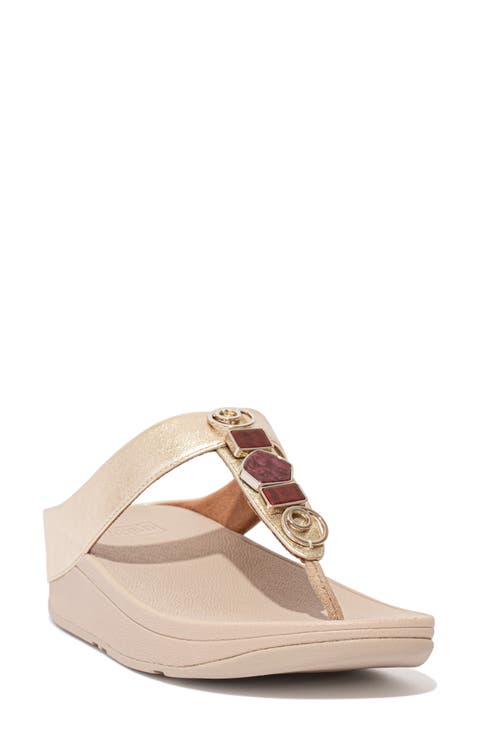 Fino Stone Toe Post Wedge Sandal (Women)