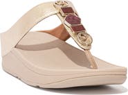 FitFlop Fino Stone Toe Post Wedge Sandal