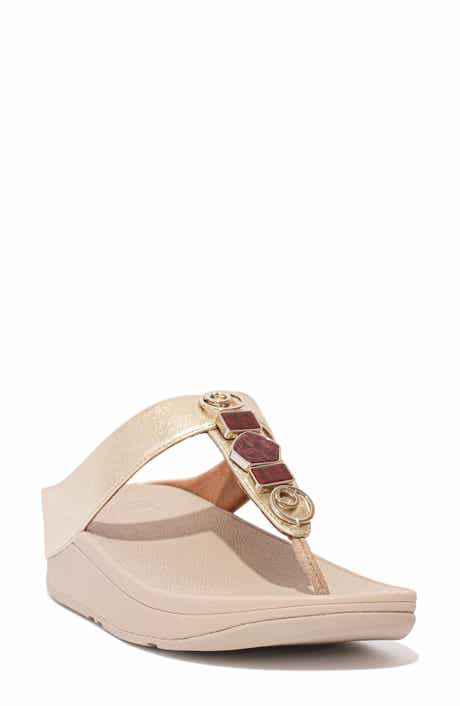 Fino Stone Toe Post Wedge Sandal