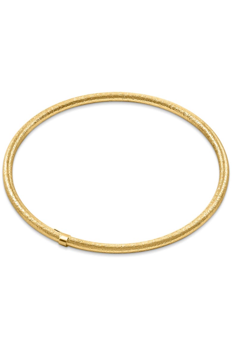 Bliss Diamond 18K Gold Plated Silver Textured 3mm Slip-On Bangle Bracelet, Main, color, 