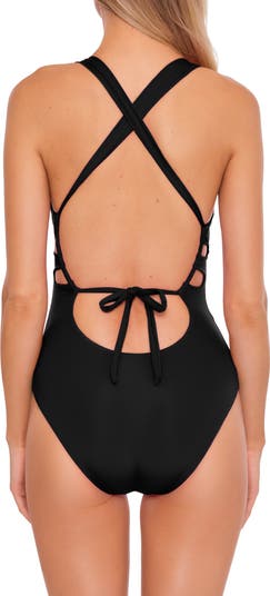 Color Code Plunge One-Piece Swimsuit