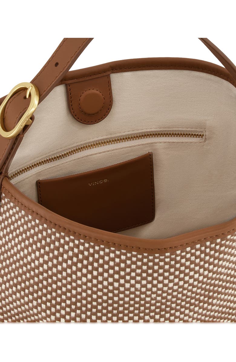 Vince Small Vivian Leather Hobo Bag, Alternate, color, Saddle/ Milk