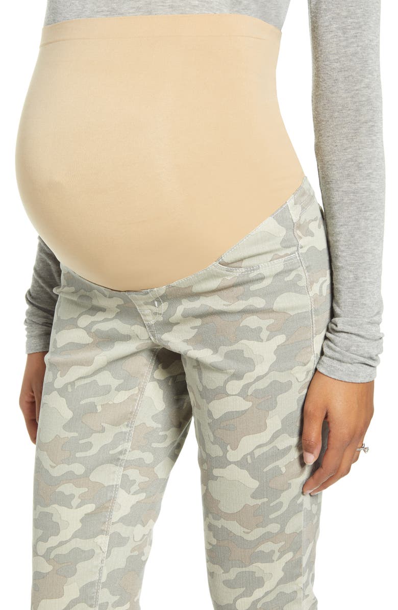 1822 Denim Camo Print Ankle Maternity Skinny Jeans, Alternate, color,