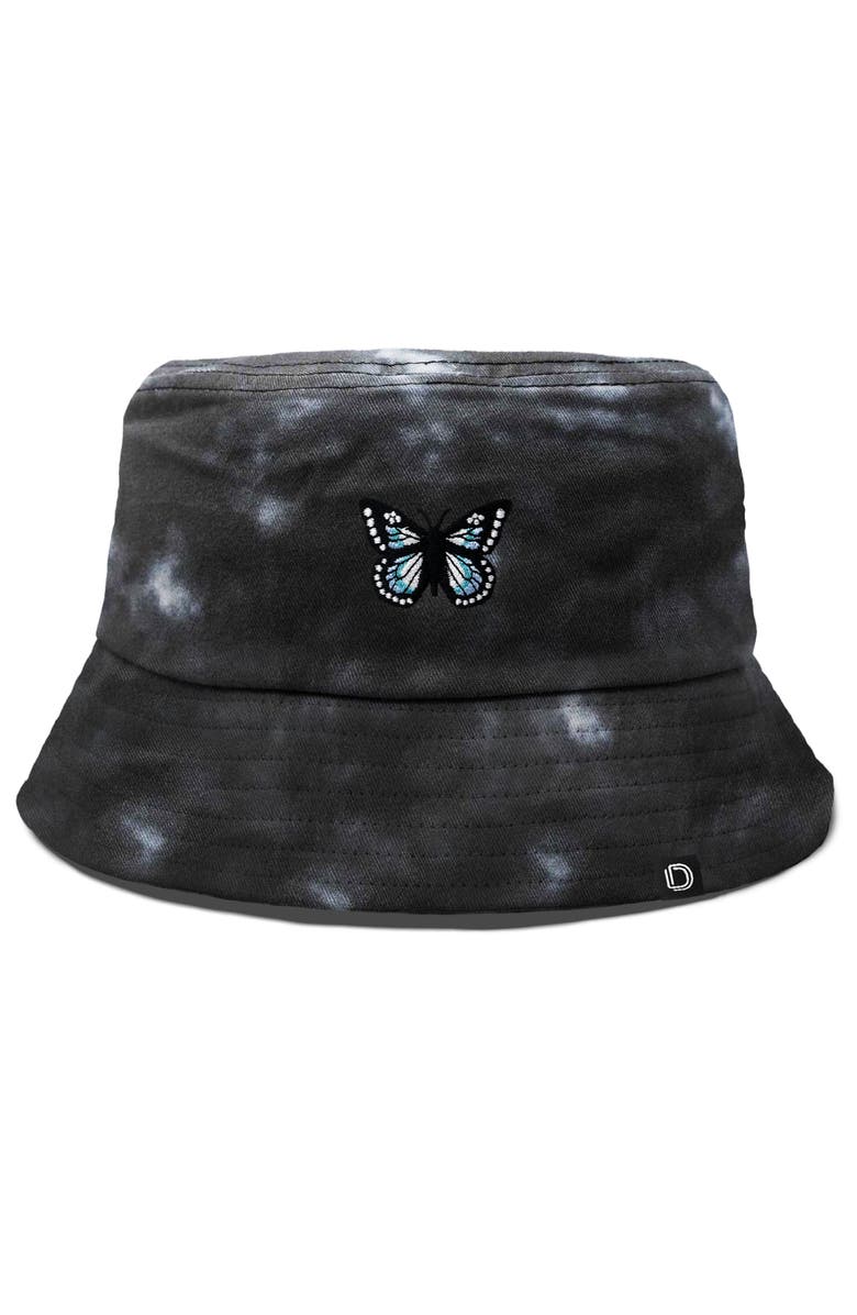 Dalix Womens Butterfly Cotton Bucket Hat, Main, color, Tie Dye Black