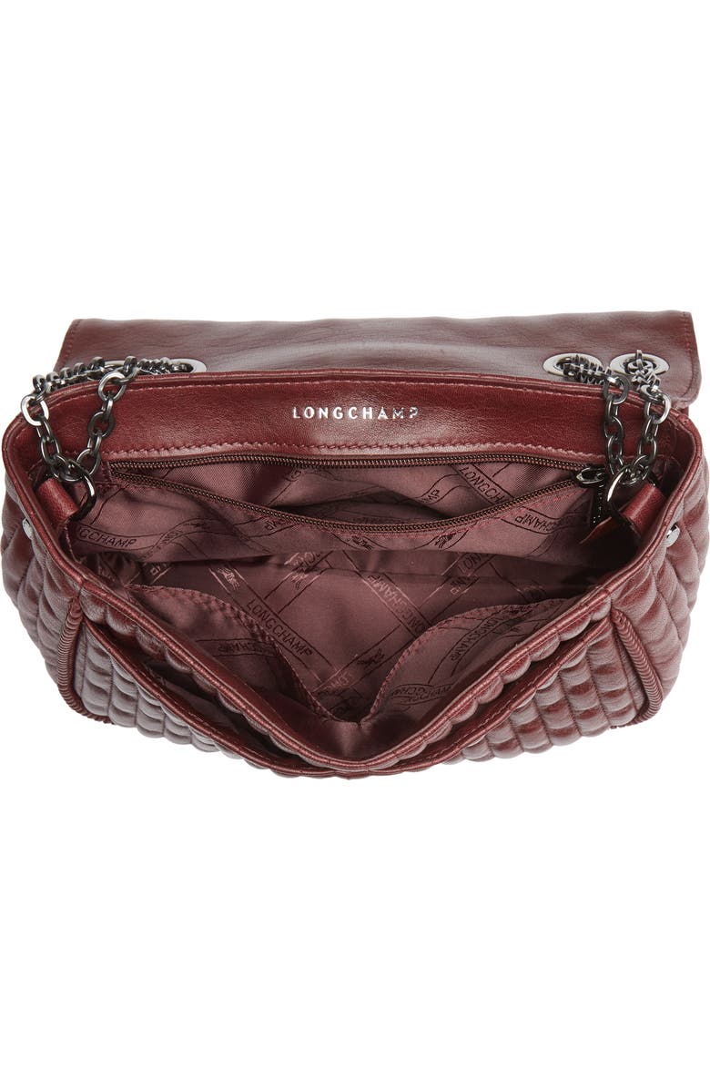 Longchamp Small Amazone Quilted Leather Crossbody Bag, Alternate, color, Brandy