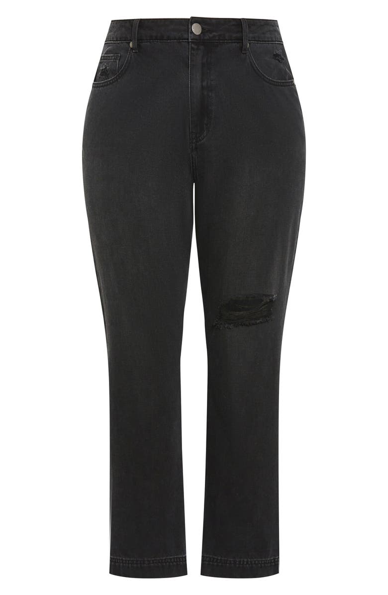 City Chic Kenia Straight Jeans, Alternate, color, Black Wash