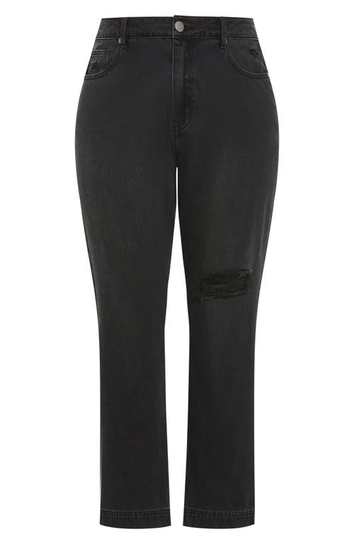 City Chic Kenia Straight Jeans In Black