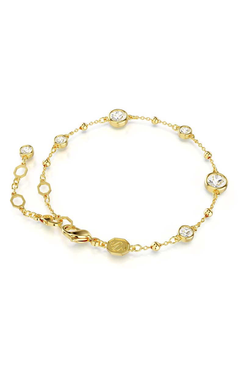 Swarovski Imber Crystal Station Bracelet, Alternate, color, White/ Gold