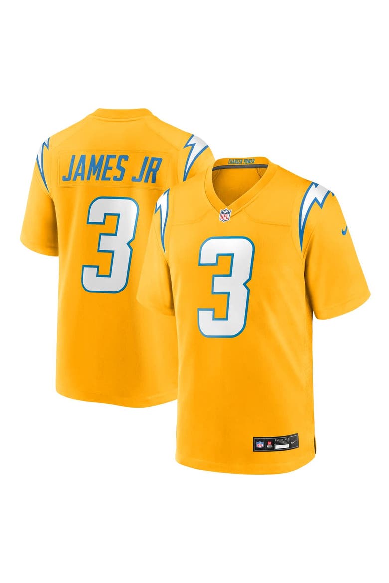 Men's Nike Derwin James Jr. Gold Los Angeles Chargers Alternate Charger Power Game Player Jersey, Main, color, Gold