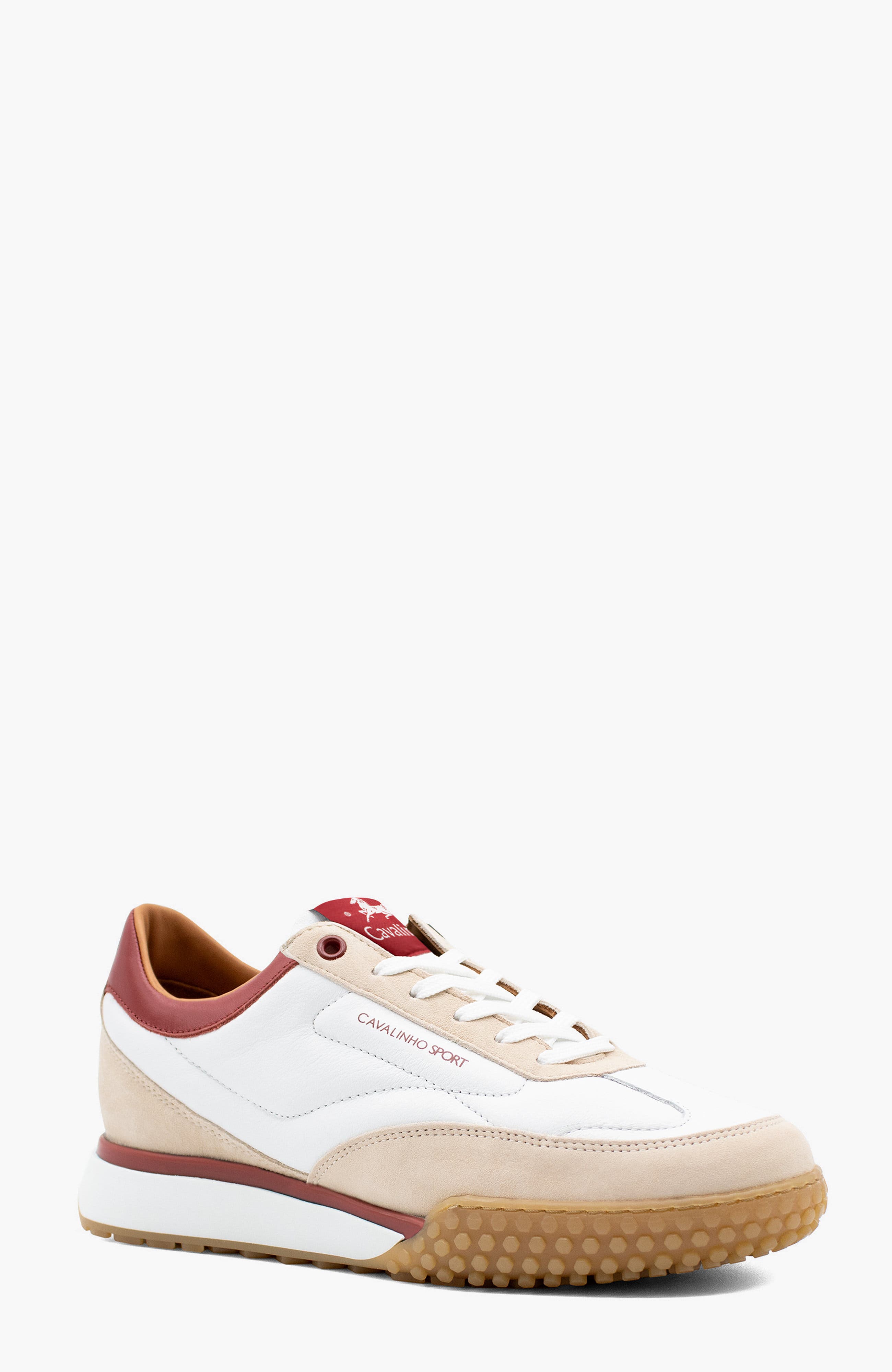 Sport Leather Sneakers, Alternate, color, Red / White / Beige