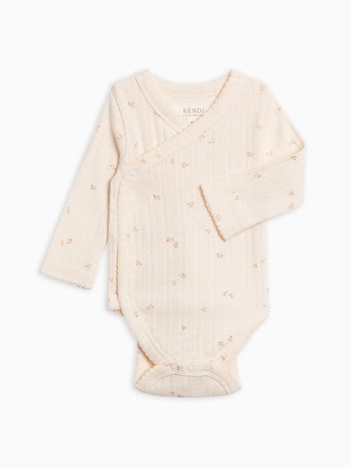 Kendi Hilda Pointelle Kimono Bodysuit In Neutral