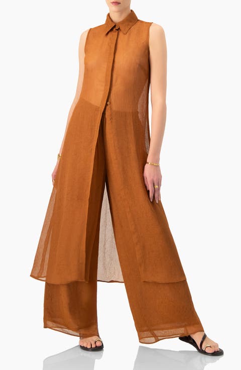 Sleeveless Collared Tunic