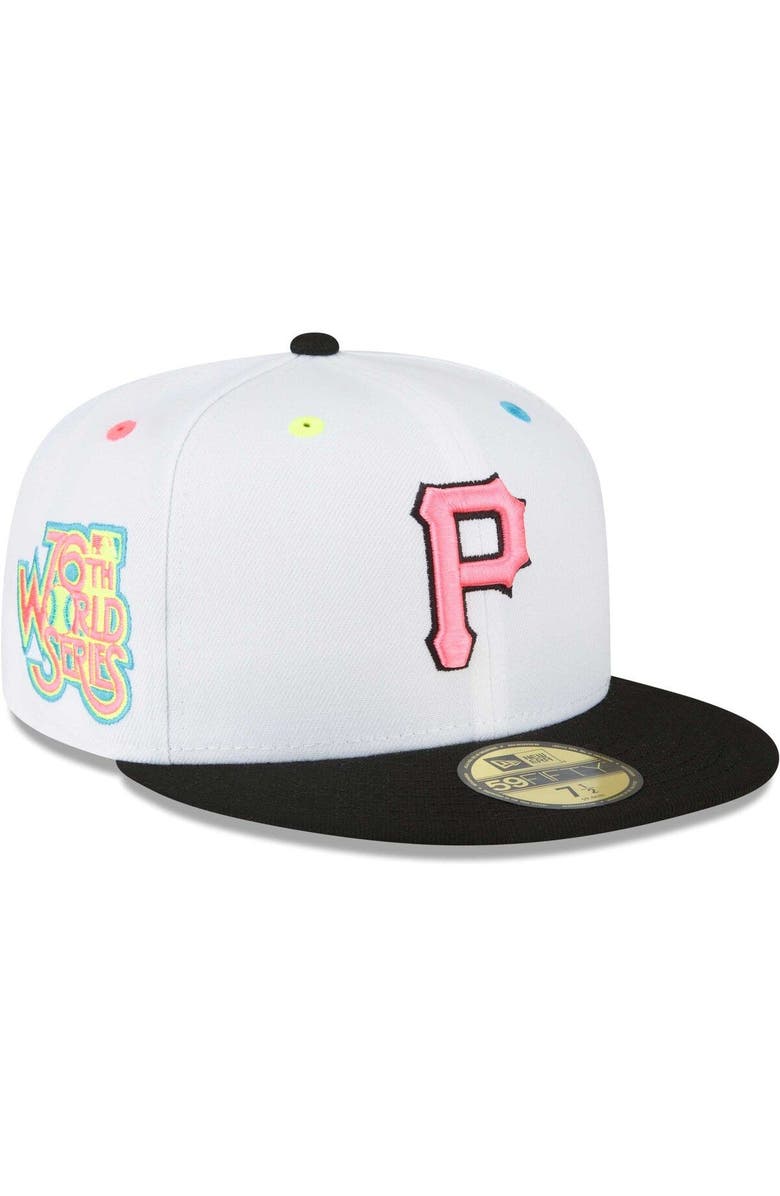 New Era Men's New Era White Pittsburgh Pirates Neon Eye 59FIFTY Fitted Hat, Alternate, color,