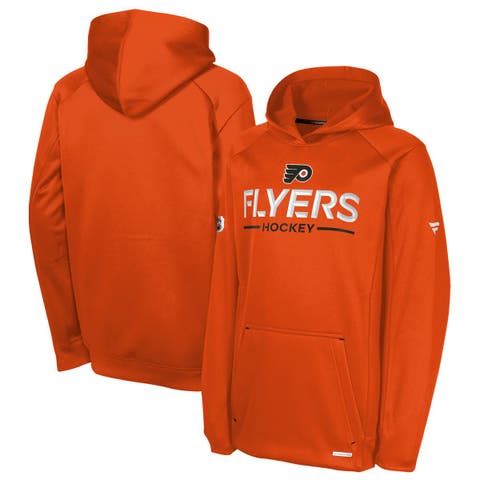 Youth Fanatics Orange Philadelphia Flyers Authentic Pro Rink Raglan Hoodie