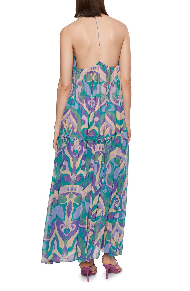 MANGO Abstract Print Open Back Dress, Alternate, color, 