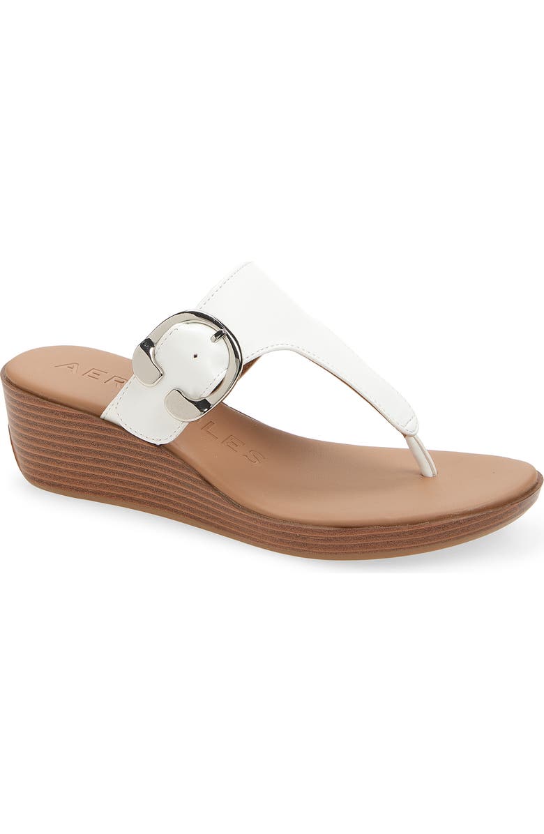 Aerosoles Izola Wedge Flip Flop, Main, color, Bright White Pu
