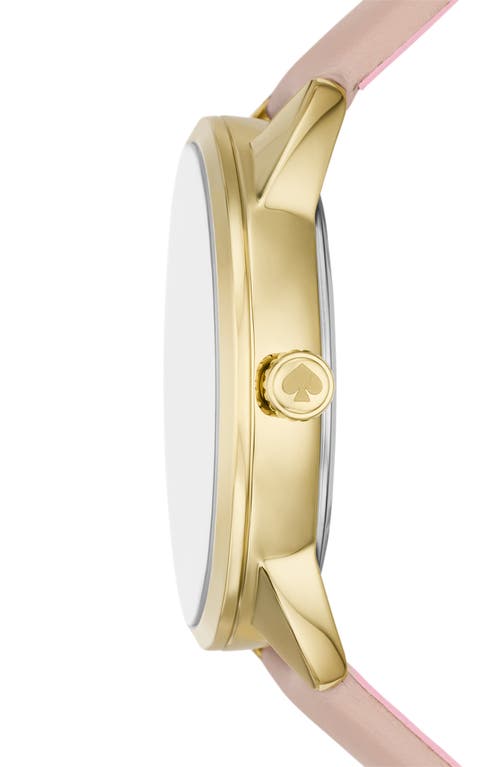 Kate Spade New York Crosstown Leather Strap Watch, 34mm In Pink/gold