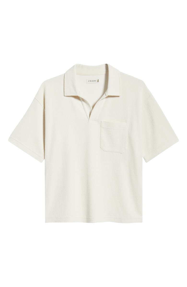 FRAME Textured Cotton Blend Polo, Alternate, color, Light Stone