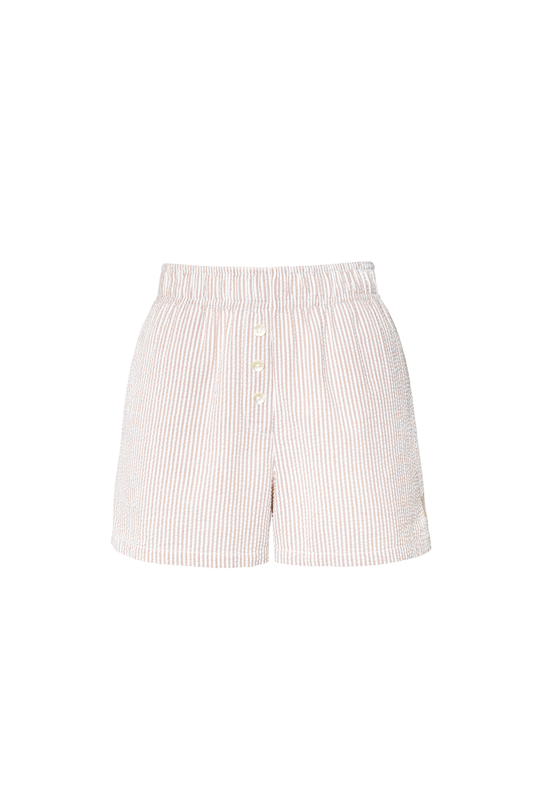 The Seersucker Button Boxer Short, Alternate, color, Mocha Stripe