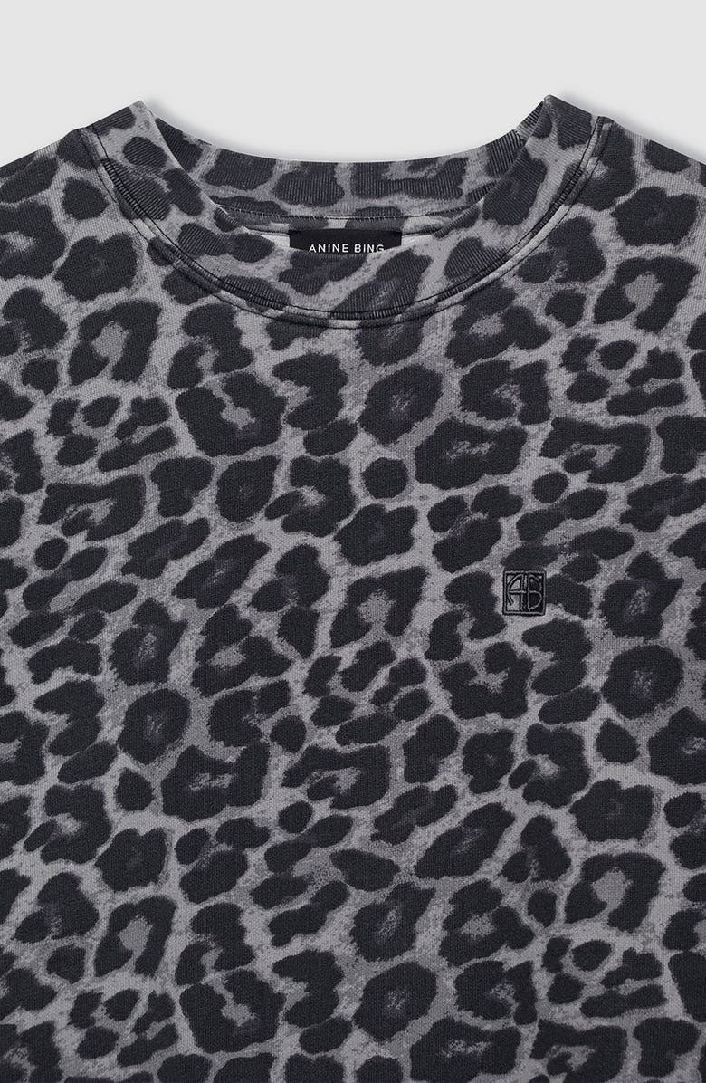 ANINE BING Miles Sweatshirt, Alternate, color, Grey Leopard