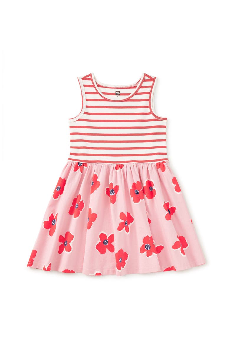 Print Mix Tank Skirted Dress, Main, color, Rock Floral